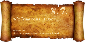 Mármarosi Tibor névjegykártya